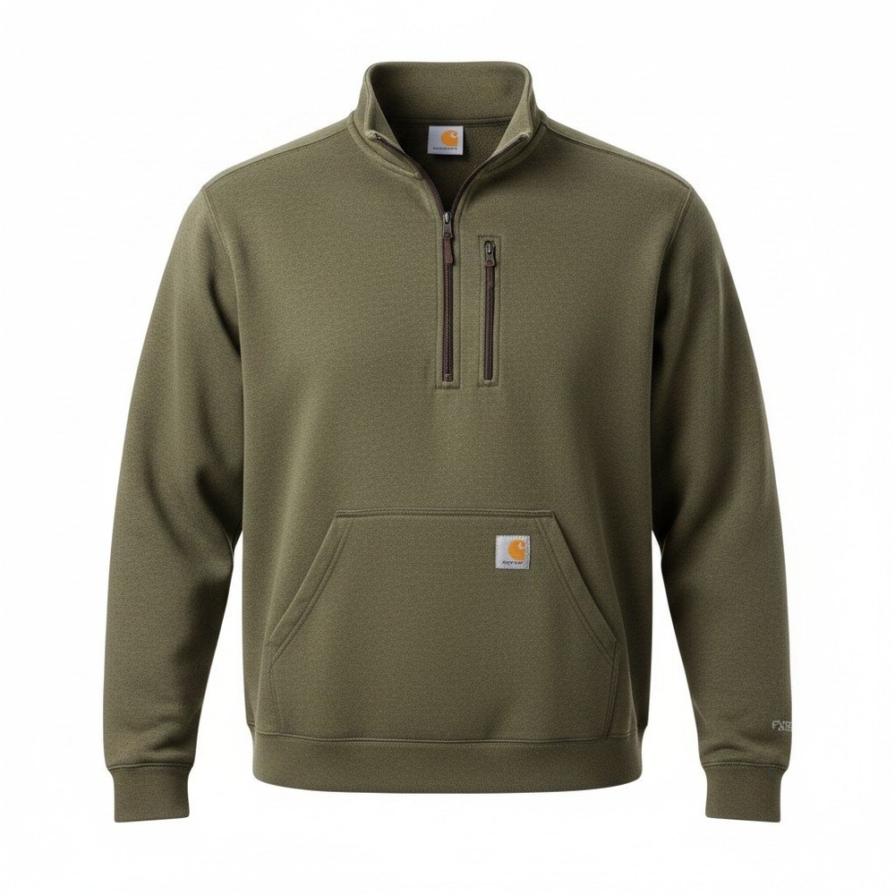 Carhartt Force Extremes Mens 2XL Olive Green 1/4 Zip Pullover Sweatshirt 102831
